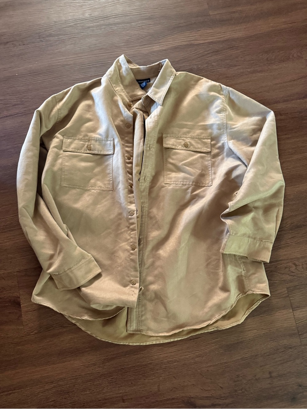 Men’s Soft (suede like material) Light Tan Button-Up Shirt Jacket